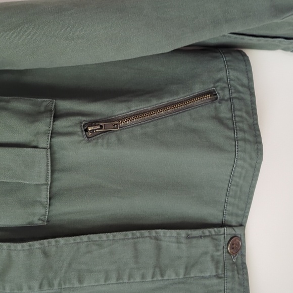 Forever 21 Utility Army Military Style Jacket SMALL Green Pockets - Picture 6 of 16